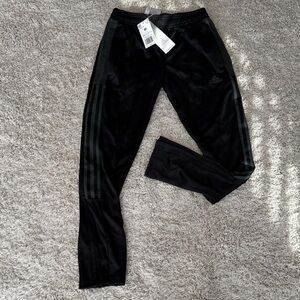 NWT Adidas Kids Black Joggers with Dark Gray Stripes